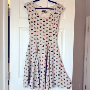 NWT Effie’s Heart Cotton Heart Print Dress w Pockets New W Tag, Sz Small